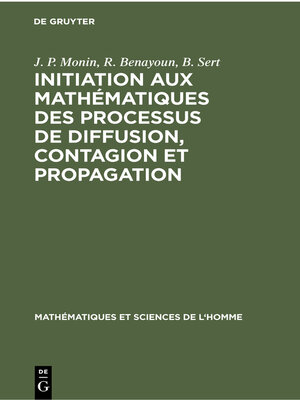 cover image of Initiation aux mathématiques des processus de diffusion, contagion et propagation